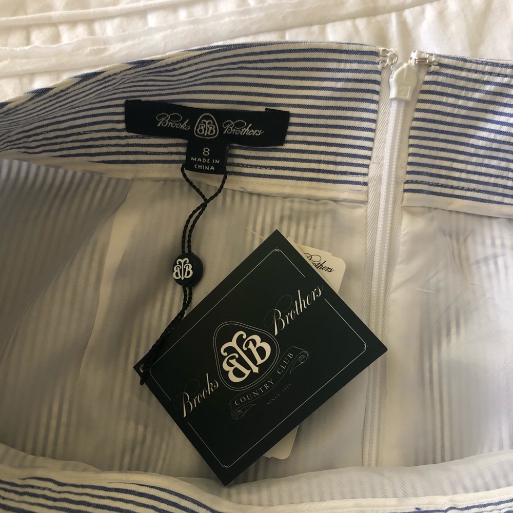 Brooks Brothers blue and white stripped skirt